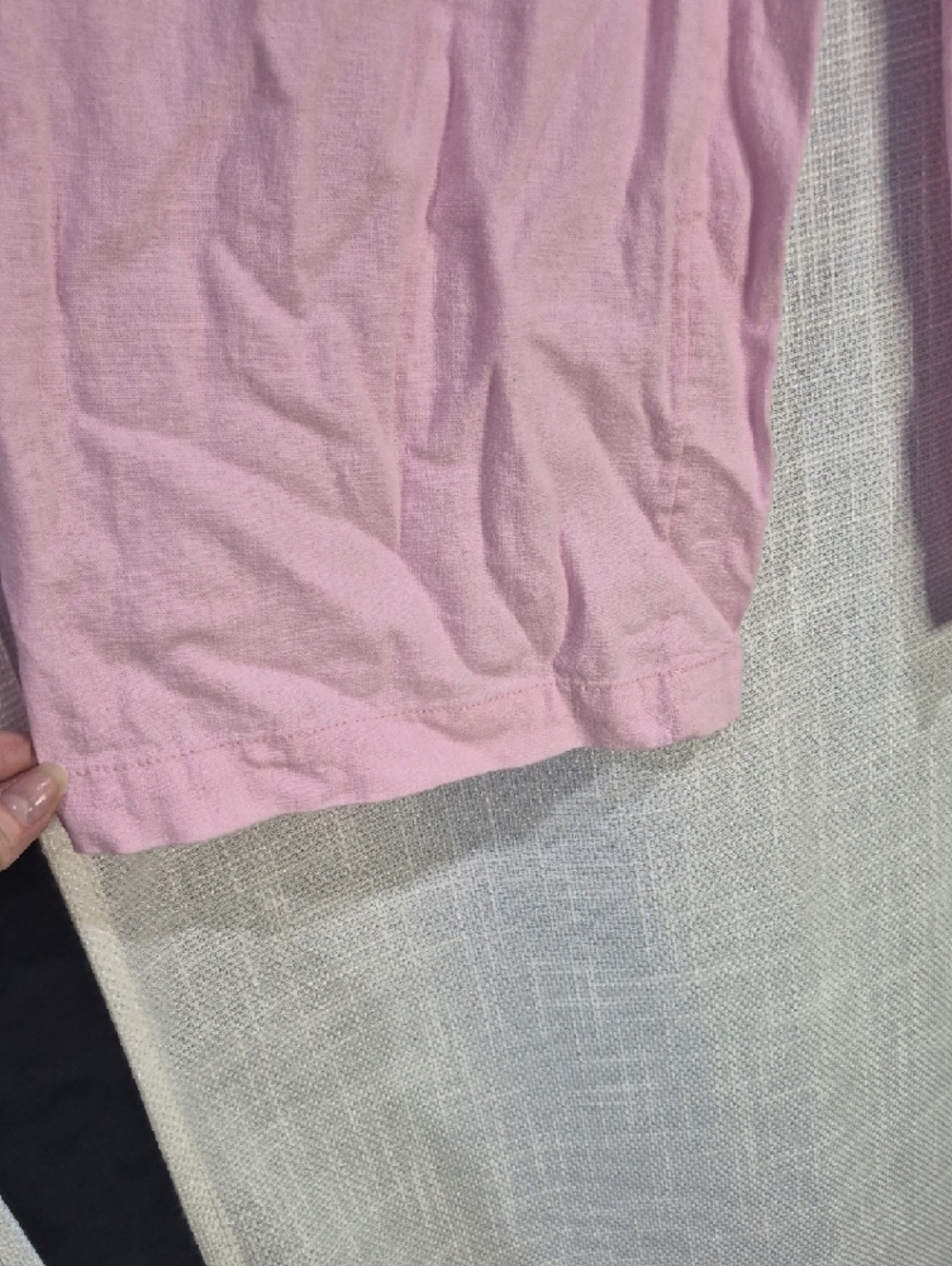 Old Navy Pale Pink Linen Drawstring Wide-Leg Pull On Pants - Picture 4 of 8